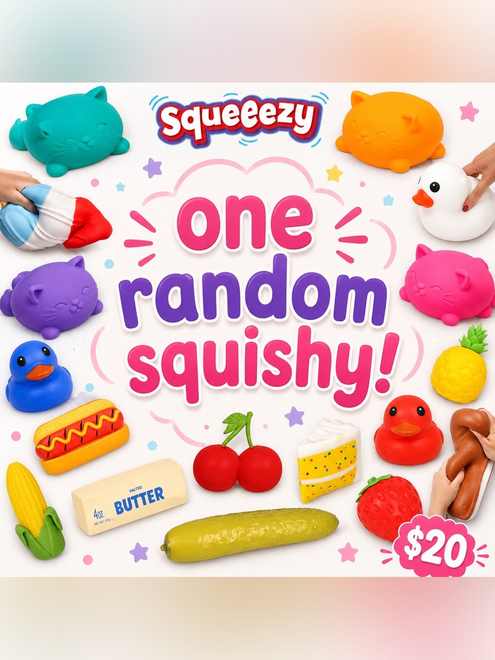 One random Squeezy/Needoh-authentic squishies- and DISCOUNT SHIPPING!!! ✨